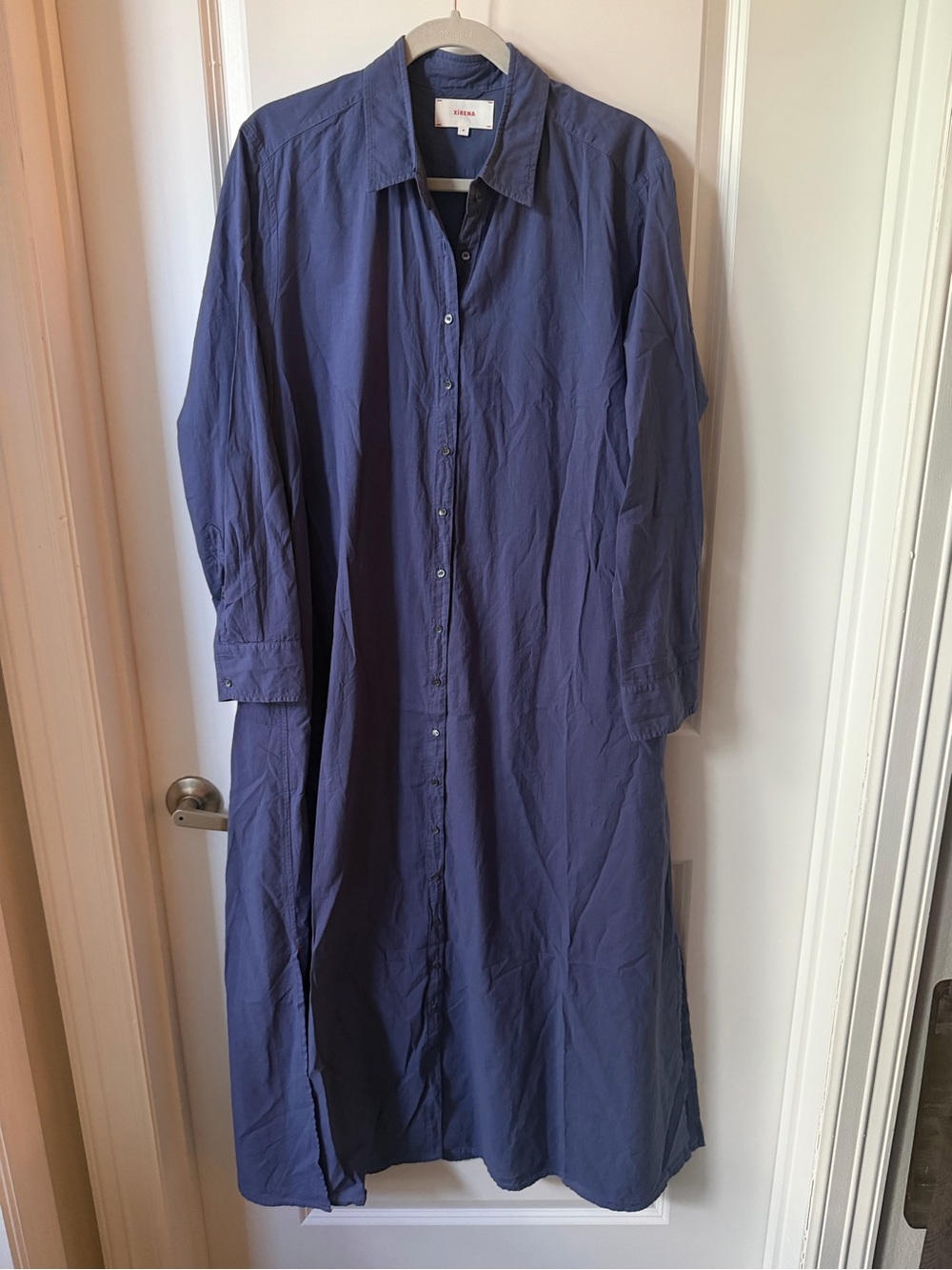 XiRENA Navy Blue Midi Shirt Dress